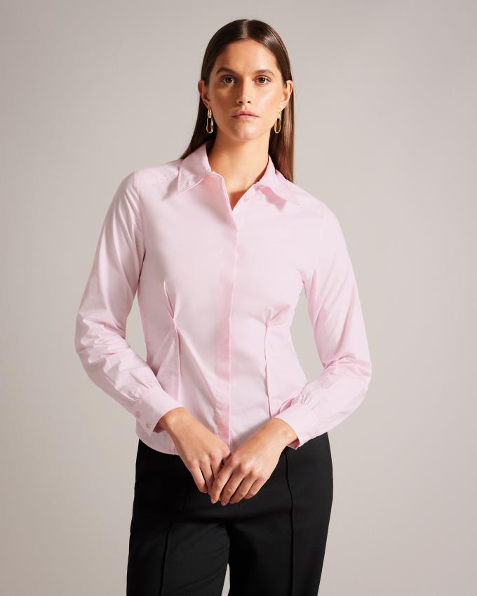 Chemises Ted Baker Seam Detail Fitted Rose Femme | GGI-83400055